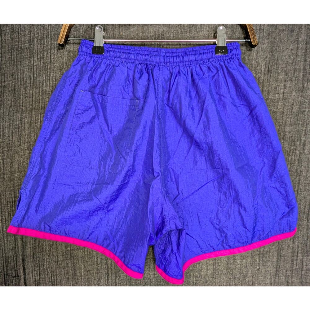 VNTG UMBRO SHORTS Adult Small Purple Pink Nylon Crinkle Soccer Made In USA 90s - Picture 2 of 8